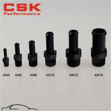 4PCS ALUMINUM 1/8" NPT MALE STRAIGHT TO 1/4" HOSE BARB NIPPLE AN4 FITTING 4 PIECES BLACK