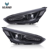 Vland Car Styling Headlights Fit Ford Focus Headlight 2015 2016 2017  Led DRL Double Beam Head Lamp Turnlight Running Light