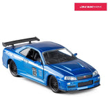 JADA 1/32 Scale Car Model Toys JAPAN JDM Series Nissan GT-R R34 Diecast Metal Car Model Toy For Collection/Gift/Kids