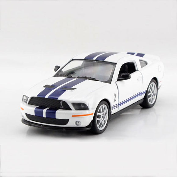 Mustang Shelby GT500 SVT White 1:38 alloy model car Sports car Diecast Metal Pull Back Car