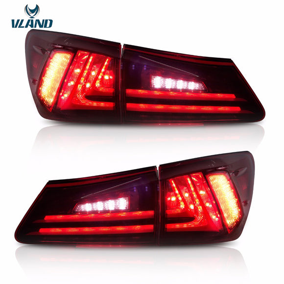 Vland taillight fit for Lexus IS250/IS350 led tail light 2006 2007 2008 2009 2010 2011 2012 backlight red lens