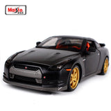 New 1:24 Scale Nissan GTR 2009 GT-R R35 Carbon fiber Charger Metal Diecast Model Racing Sport Auto Car For Boys Toys Gift 