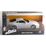 New Jada 1:24 Brian's Toyota Supra White 1995 Diecast Model Car Toy For Kids Birthday Gifts Toys Collection Original Box