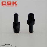 2PCS ALUMINUM 1/4" NPT MALE STRAIGHT TO 3/8" HOSE BARB NIPPLE AN6 FITTING 2 PIECES BLACK