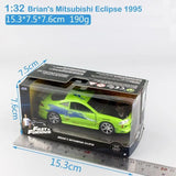 1:32 Scale jada Brian's Mitsubishi Eclipse Turbo 1995 FAST and FURIOUS metal diecast models racing cars toys for baby boys gifts