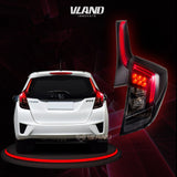 Vland Car Tail Light For Fit/Jazz Led Taillight 2014-2017 Rear Lamp With DRL+Reverse+Brake Car Light Assembly