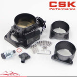 92mm Throttle Body/ TPS+Manifold Plate+ Mass Air Flow Maf Ends For Chevy Ls1  Black / Silver