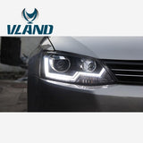 Vland Factory Car Accessories Head Lamp for Jetta 2012-2015 for Sagitar Headlight with DRL H7 Xenon 