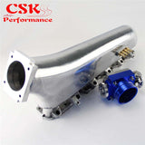 Upgrade Polished Air Intake Manifold +80mm Throttle Body For Nissan Prtrol 4.8L Machined  Blue / Silver