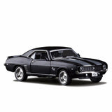 Brand New 1/36 Scale USA 1969 Chevrolet Camaro SS Vintage Matte Black Diecast Metal Car Model Toy For Collection Gift Kids