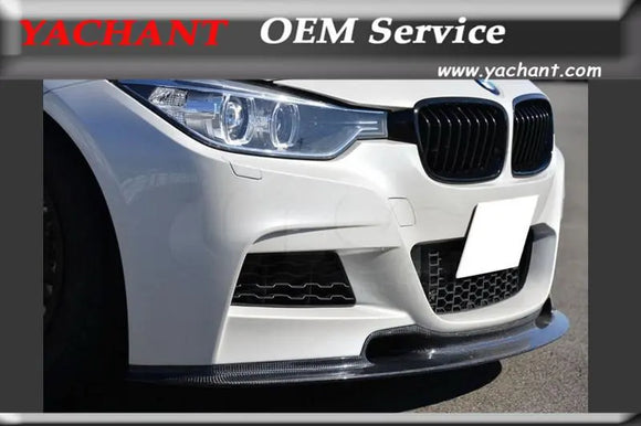 Car-Styling Carbon Fiber M P Front Bumper Lip Fit For 2012-2015 3 Series F30 F35 VS Style Front Lip Only For M-tech Bumper