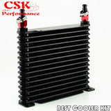 8-AN-32MM-15-ROW-ENGINE-TRANSMISSION-RACING-COATED-ALUMINUM-OIL-COOLER-Fitting