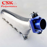 Upgrade Polished Air Intake Manifold +80mm Throttle Body For Nissan Prtrol 4.8L Machined  Blue / Silver