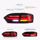 Vland Car Styling Tail Light For VW Jetta MK6 Taillight/Sagitar 2012-2014 Led Rear Lamp New Design Red Lens Assembly