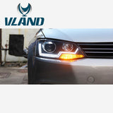 Vland Factory Car Accessories Head Lamp for Jetta 2012-2015 for Sagitar Headlight with DRL H7 Xenon 