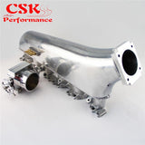 Upgrade Air Intake Manifold + Blue / Silver  80mm Universal Throttle Body For Toyota Land Crusier 4.5L Machined