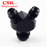 Y Block Shape AN8*AN6*AN6 Male to Male Reducer Fittings Adaptor Nitrous Blue Black