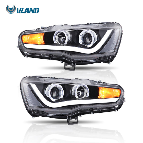 Vland Car Styling For Lancer EVO X 2008-UP Car Headlight  Assembly Projector Front Light