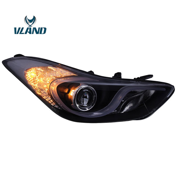 Vland Factory Car Accessories Head Lamp for Hyundai Elantra 2011-2015 LED Head Light with DRL H7 Xenon Bulb