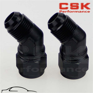 2PCS Male -10 AN To 10 AN Female 45 Degree Swivel Coupler Union Adapter Fitting