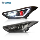 Vland Factory Car Accessories for Led Head Lamp for Hyundai Elantra 2012-2015 with Demon Eye Head Light