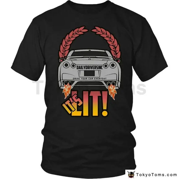 Its Lit Nissan GTR Exhaust Flames T-Shirt - Cotton - TokyoToms.com