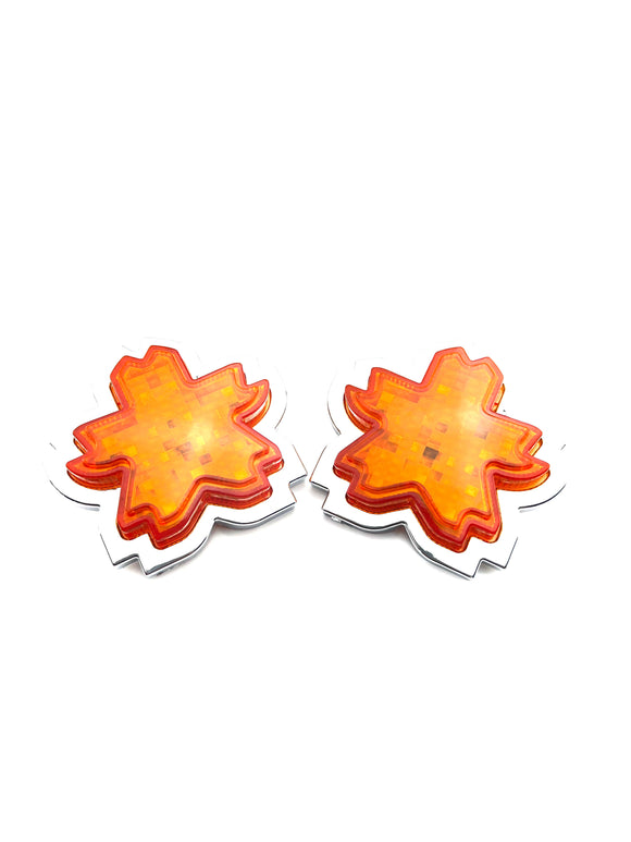 Orange / Amber LED Cherry Blossom Shape Side Marker Indicators Pair [TokyoToms.Com]