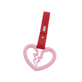 Pink Broken Heart Tsurikawa Pink PVC Strap - TokyoToms.Com