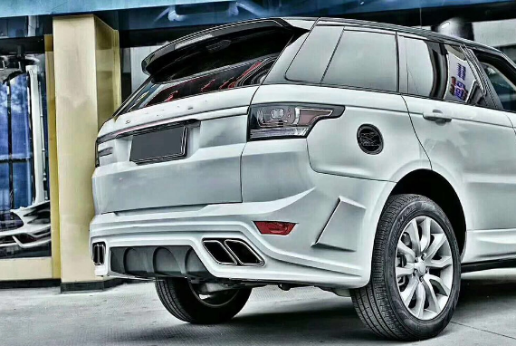 Range Rover Sports Rear Bumper Lip Diffuser With Exhaust Muffler Tips for RRS 2014 2015 2016 - PP Material Body Kits