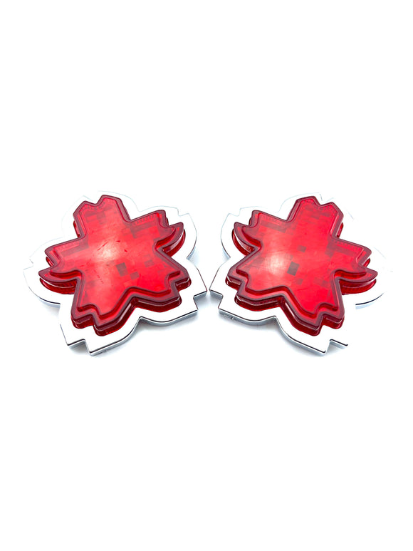 Red LED Cherry Blossom Shape Side Marker Indicators Pair [TokyoToms.Com]
