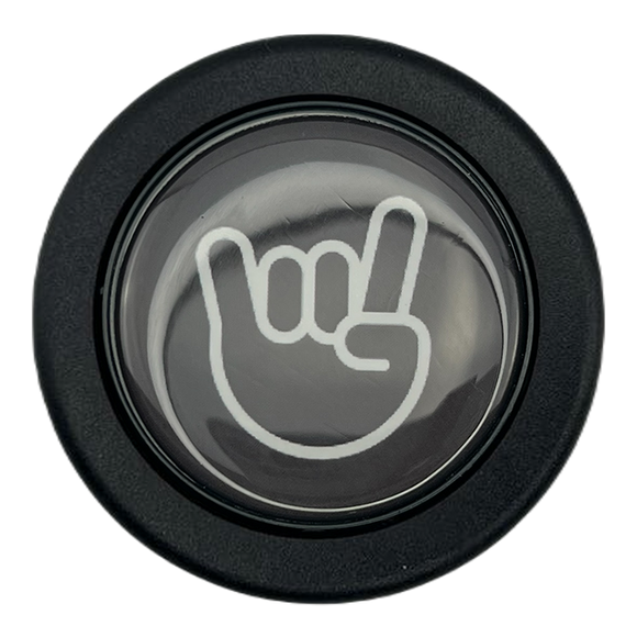 Rock Hand Horn Button