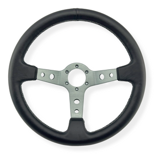 Tomu Ebisu Pewter Spoke with Black Leather Steering Wheel