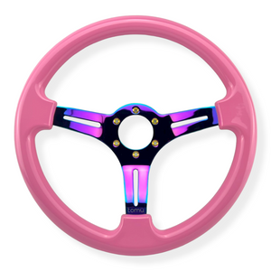 Tomu Hakone Gloss Pink with Neo Chrome Spoke Steering Wheel