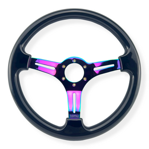 Tomu Hakone Gloss Black with Neo Chrome Spoke Steering Wheel
