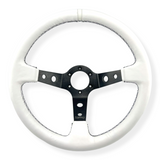 Tomu Ebisu Black Spoke with White Leather Steering Wheel