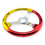 Tomu Gold and Red Chrome with Chrome Spoke Steering Wheel