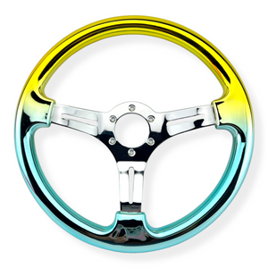 Tomu Gold & Green Chrome with Chrome Spoke Steering Wheel
