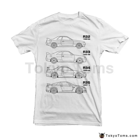 Skyline GTR Family Tree T-Shirt - Cotton - TokyoToms.com