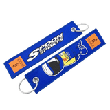 Spoon Sports JDM Keychain Jet Tag Key Ring Navy- TokyoToms.com