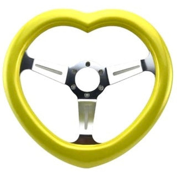 Tokyo Tom's Custom Yellow Heart Steering Wheel - Monkey Love [TokyoToms.com]