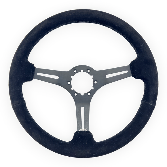 Tomu Akagi Black Suede Steering Wheel - Tokyo Tom's