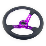 Tomu Ebisu Magenta Spoke with Black Leather Steering Wheel