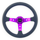 Tomu Ebisu Magenta Spoke with Black Leather Steering Wheel