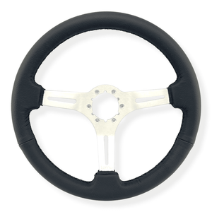 Tomu Akagi Black Leather and Silver Steering Wheel - Tomu - [www.Tomu-Store.com]