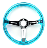 Tomu Chrome & Blue Twister Steering Wheel - Tomu - [www.Tomu-Store.com]
