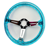 Tomu Chrome & Blue Twister Steering Wheel - Tomu - [www.Tomu-Store.com]