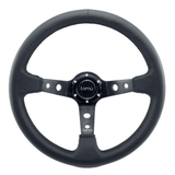 Tomu Ebisu Black Spoke with Black Leather Steering Wheel - Tomu - [www.Tomu-Store.com]