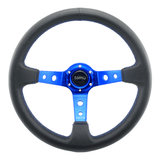 Tomu Ebisu Blue Spoke with Black Leather Steering Wheel - Tomu - [www.Tomu-Store.com]