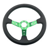 Tomu Ebisu Green Spoke with Black Leather Steering Wheel - Tomu - [www.Tomu-Store.com]