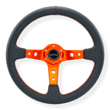 Tomu Ebisu Orange Spoke with Black Leather Steering Wheel - Tomu - [www.Tomu-Store.com]